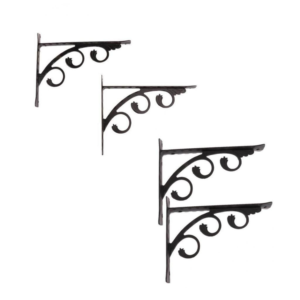 4Pcs European Style L Shaped Wall Mounted Shelf Bracket Hanging Holder