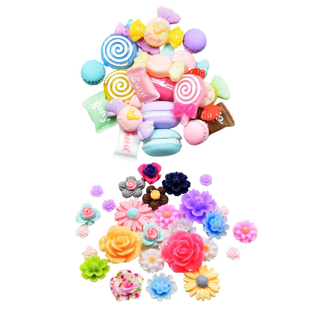 70 Pieces Assorted Shapes Resin Flatback Cabochons Embellishment DIY Craft