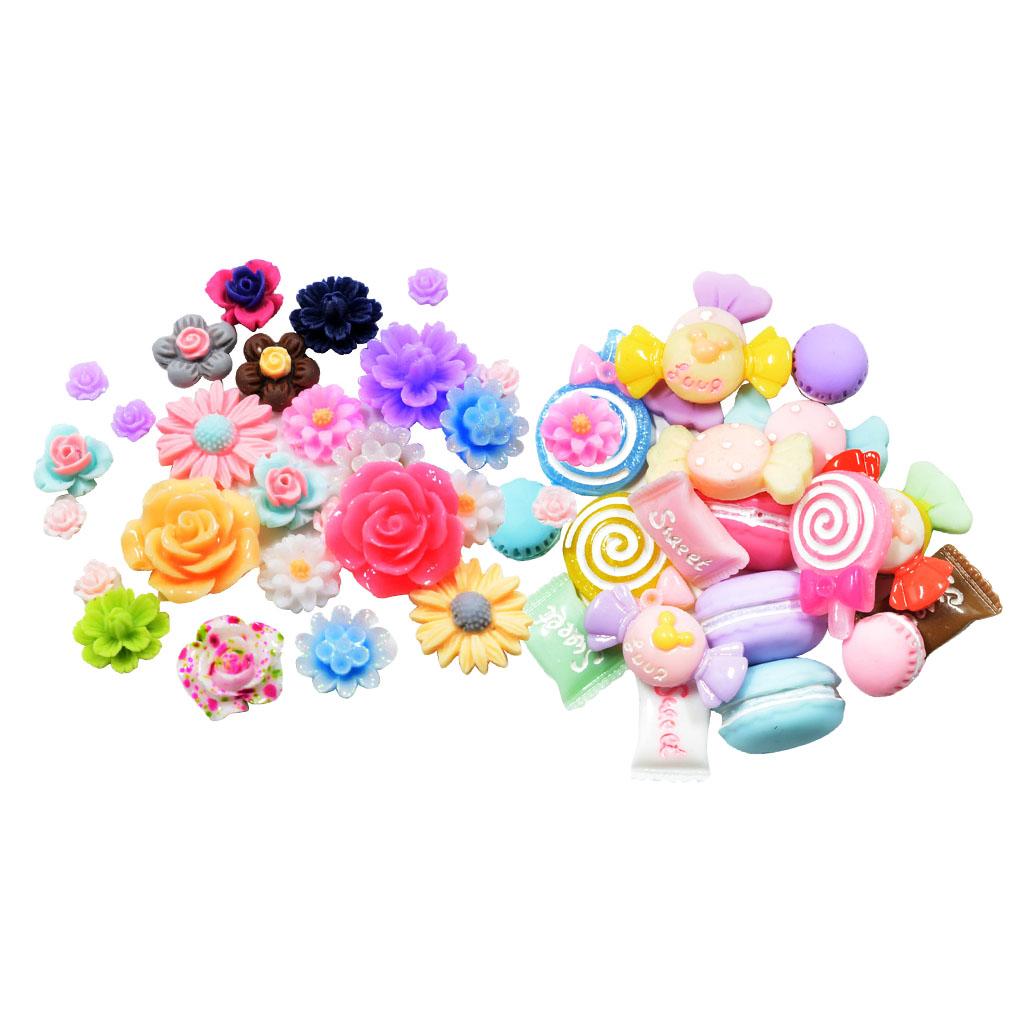 70 Pieces Assorted Shapes Resin Flatback Cabochons Embellishment DIY Craft
