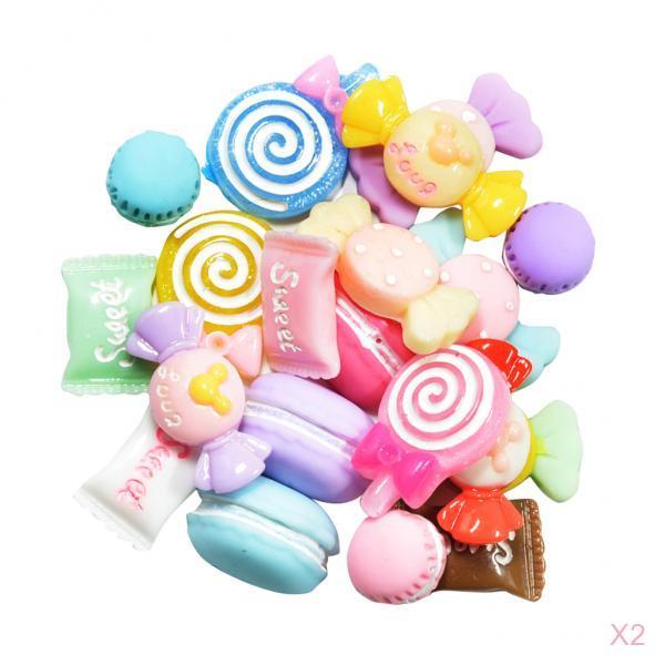 40 Pieces Candy Macaron Resin Flatback Cabochons Scrapbooking DIY Phone Case