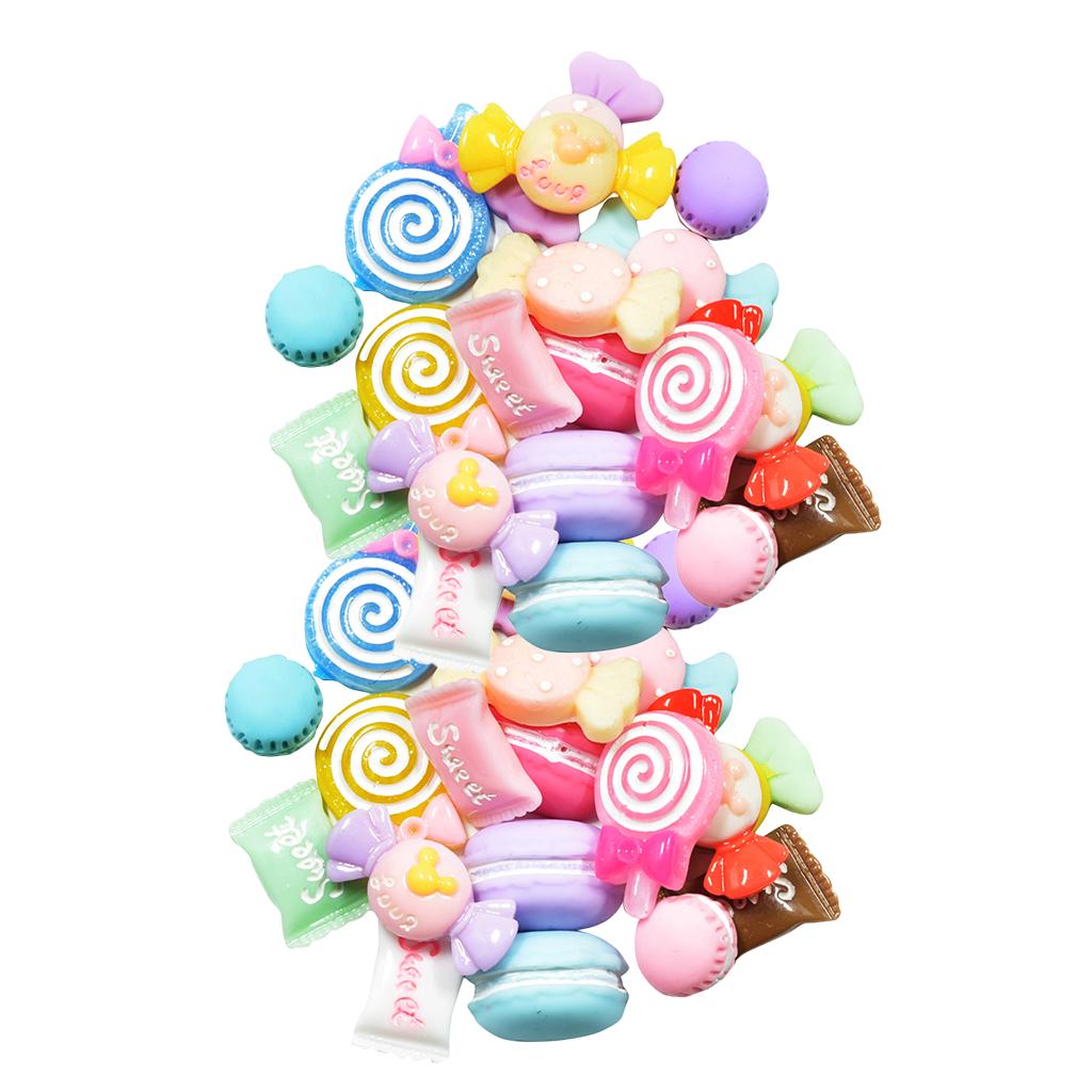 40 Pieces Candy Macaron Resin Flatback Cabochons Scrapbooking DIY Phone Case