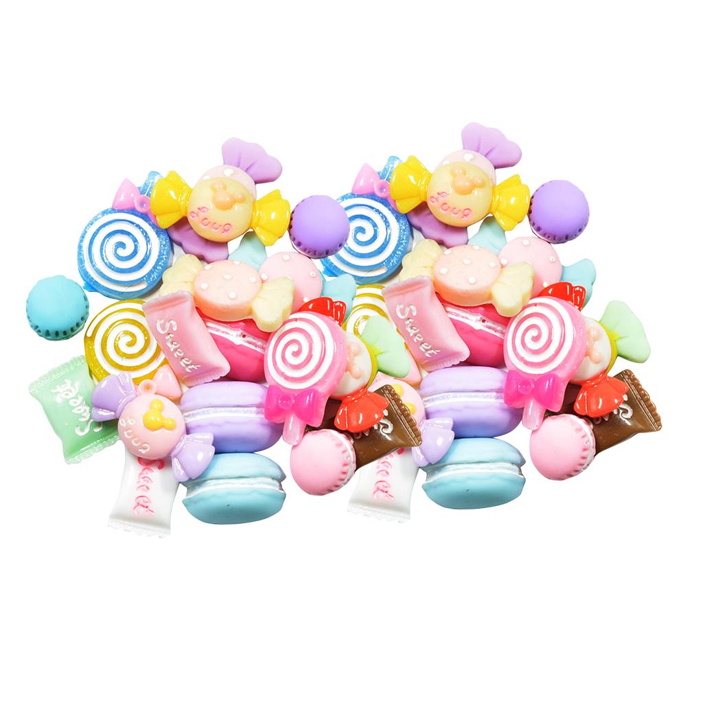 40 Pieces Candy Macaron Resin Flatback Cabochons Scrapbooking DIY Phone Case