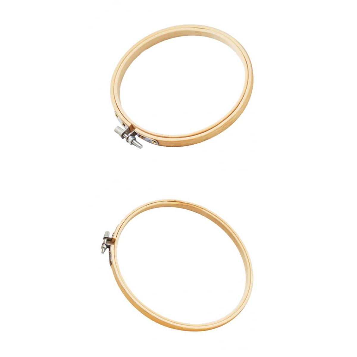 2Pcs Bamboo Embroidery Frame Hoop Ring Cross Stitch Sewing Tool DIY 3 4""