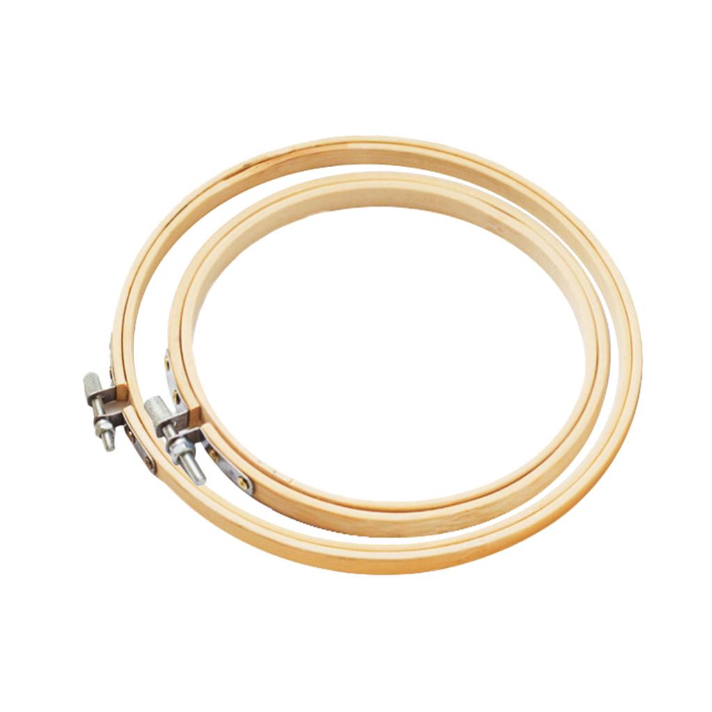 2Pcs Bamboo Embroidery Frame Hoop Ring Cross Stitch Sewing Tool DIY 3 4""