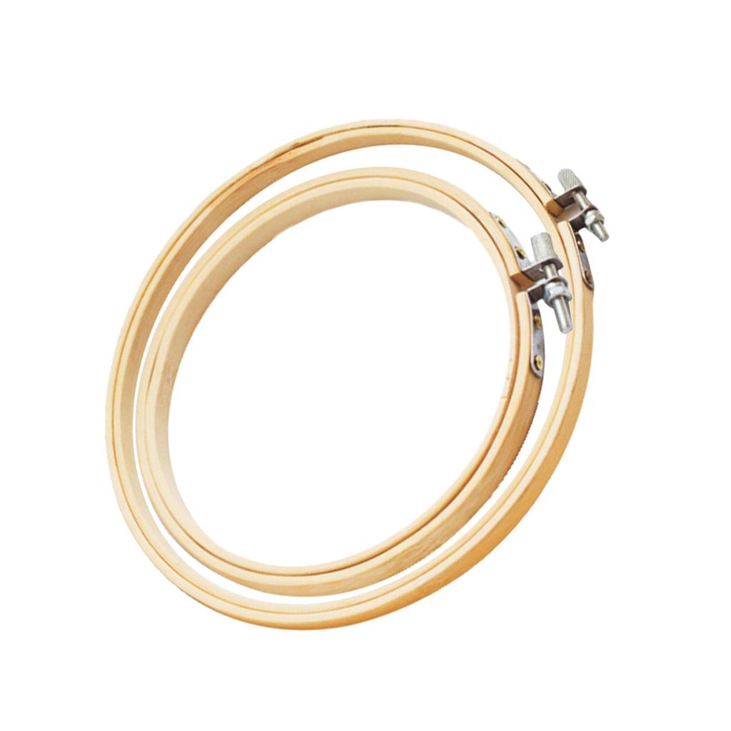 2Pcs Bamboo Embroidery Frame Hoop Ring Cross Stitch Sewing Tool DIY 3 4""