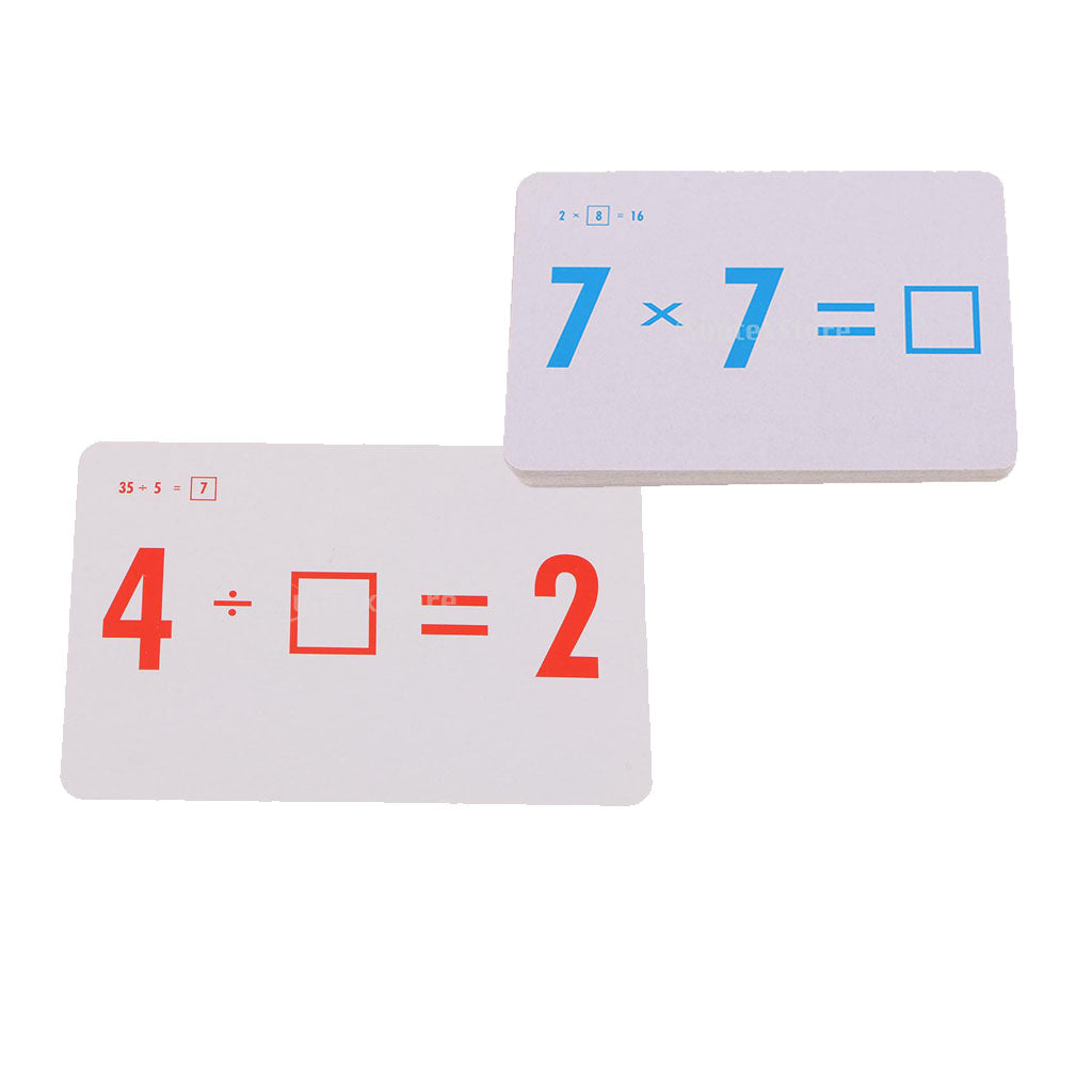 72 Pieces Math Flash Cards for Elementary School Multiplication and Division