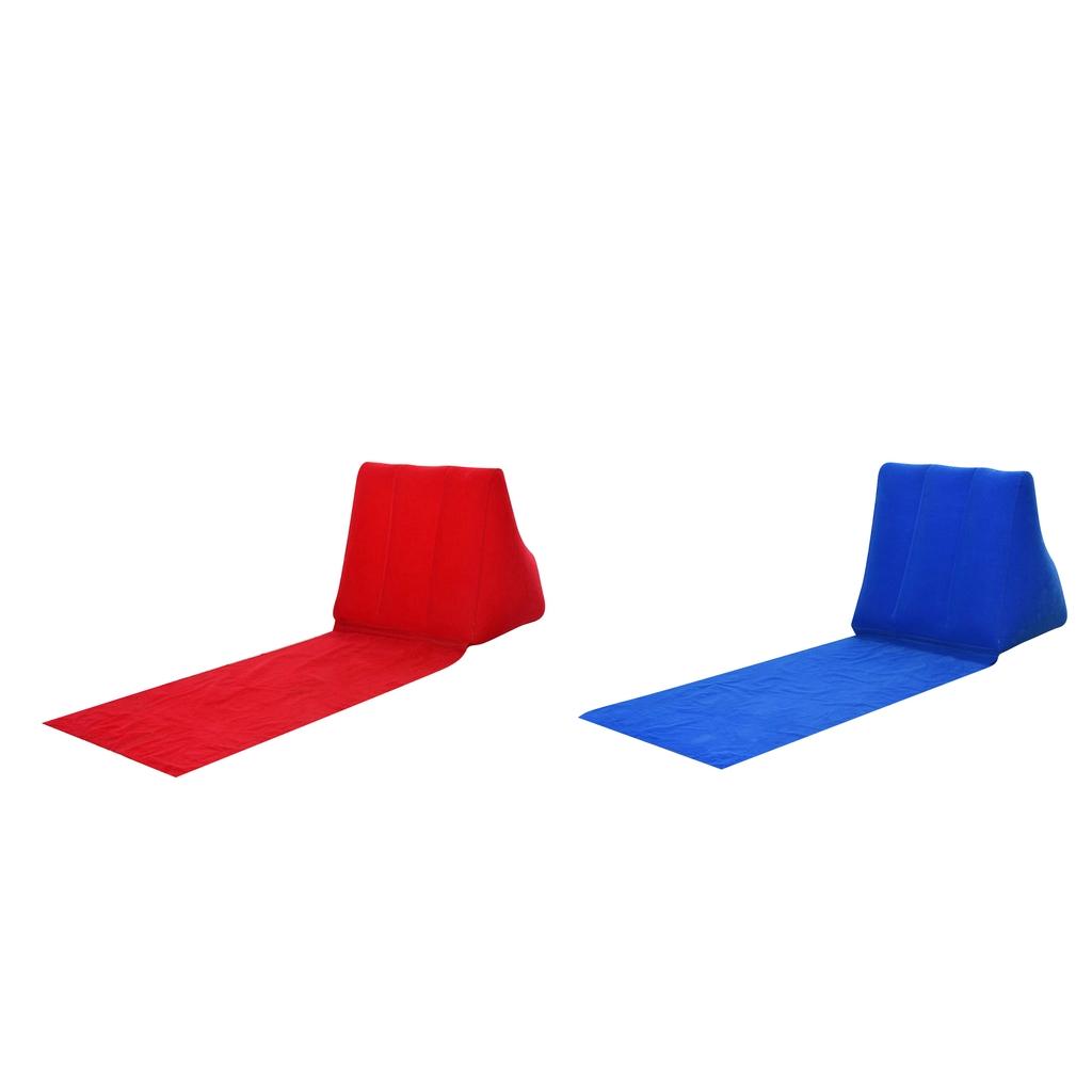 2 Pieces Inflating Beach Camping Lounger Back Pillow Cushion Chair Air Bed