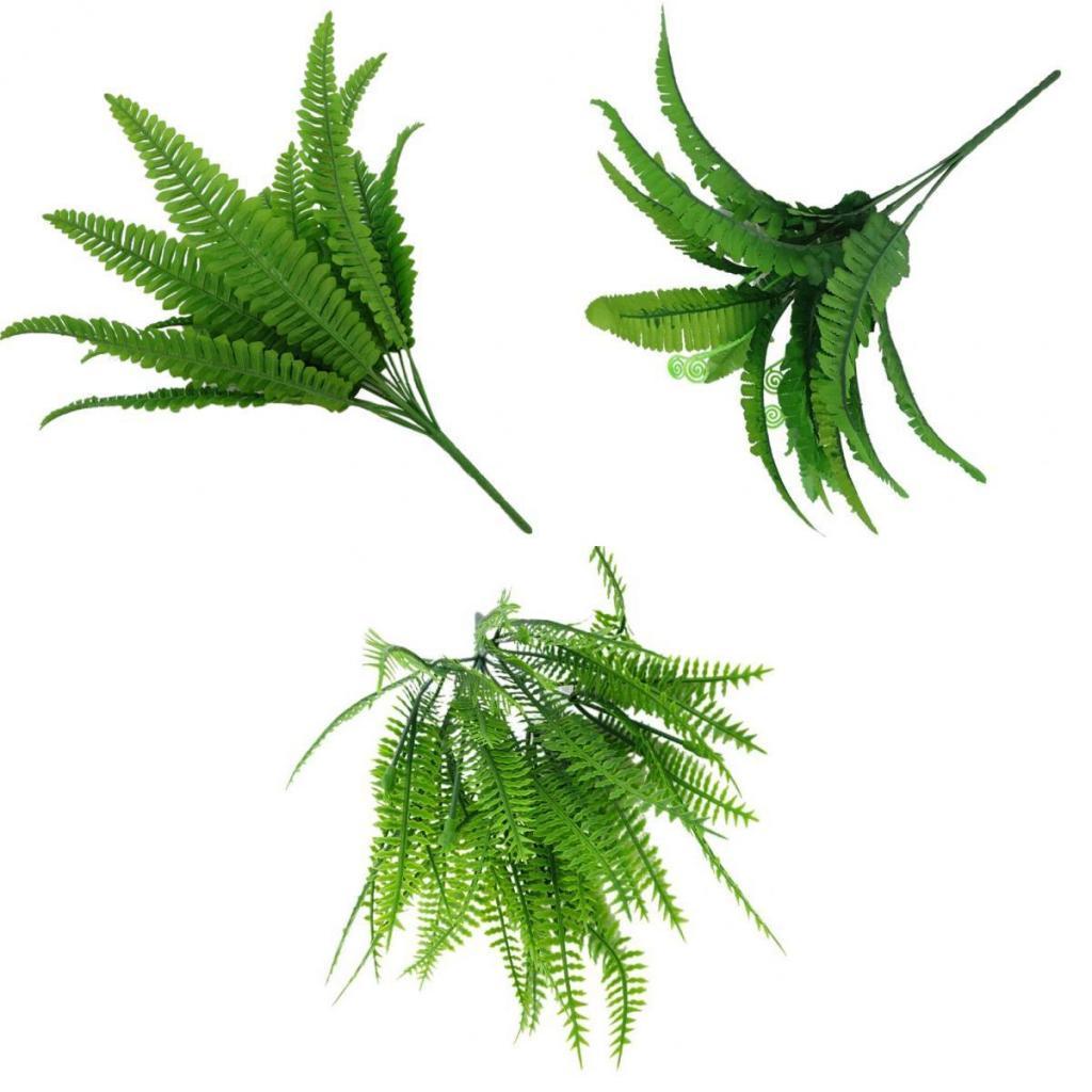 3-set Artificial Green Leaves Branch Fern Vines Leaves Potted for Home Decor