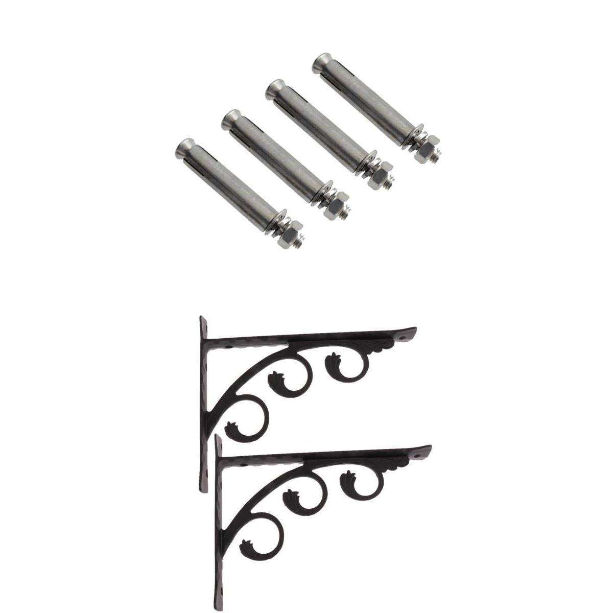 2pcs Wall Shelf Bracket Holder Support with 4pcs Anchor Bolts 12x15CM