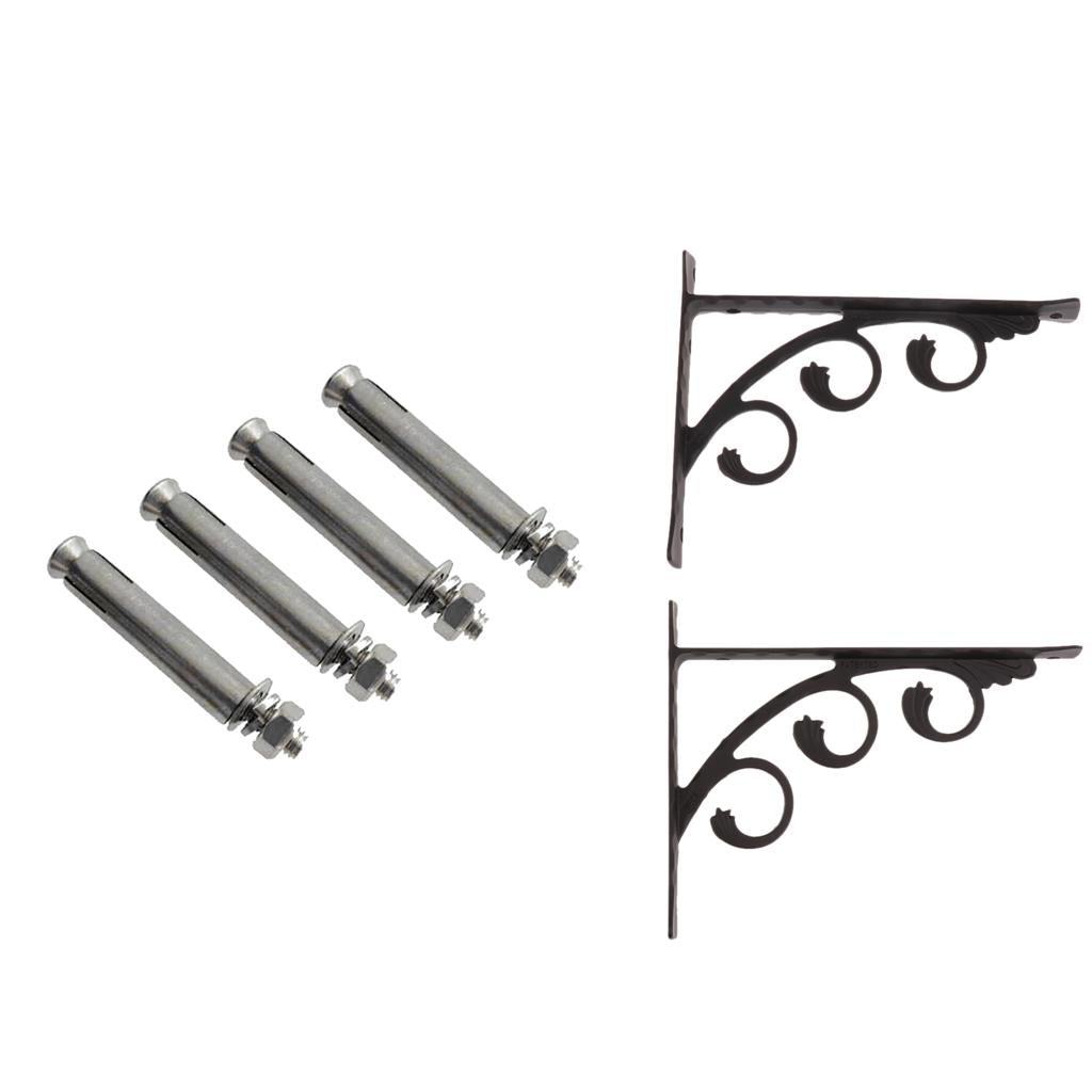 2pcs Wall Shelf Bracket Holder Support with 4pcs Anchor Bolts 20x25CM