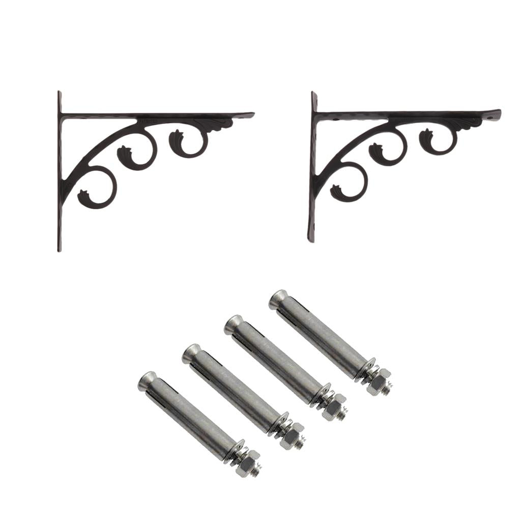 2pcs Wall Shelf Bracket Holder Support with 4pcs Anchor Bolts 20x25CM
