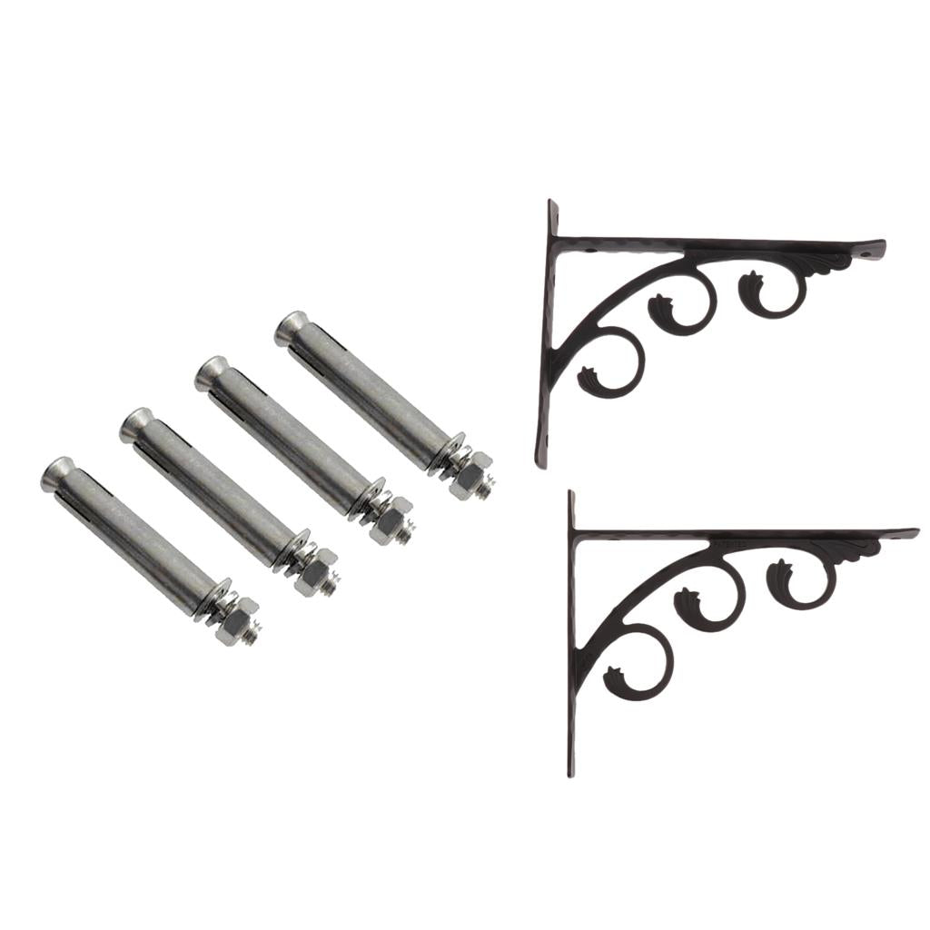 2pcs Wall Shelf Bracket Holder Support with 4pcs Anchor Bolts 20x25CM