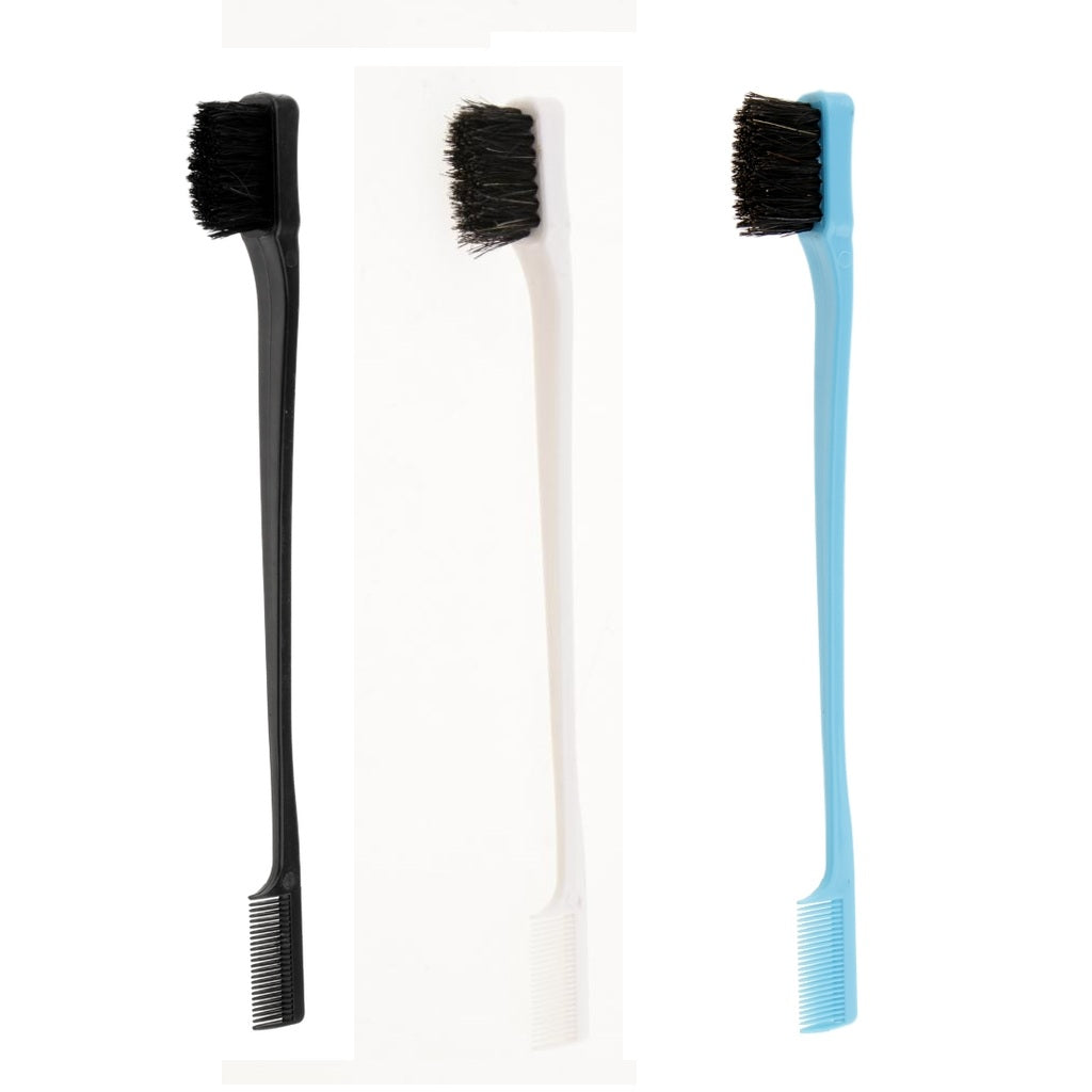 3pcs 7'' Beauty Double Sided Edge Control Hair Brush Comb Hair Styling Comb