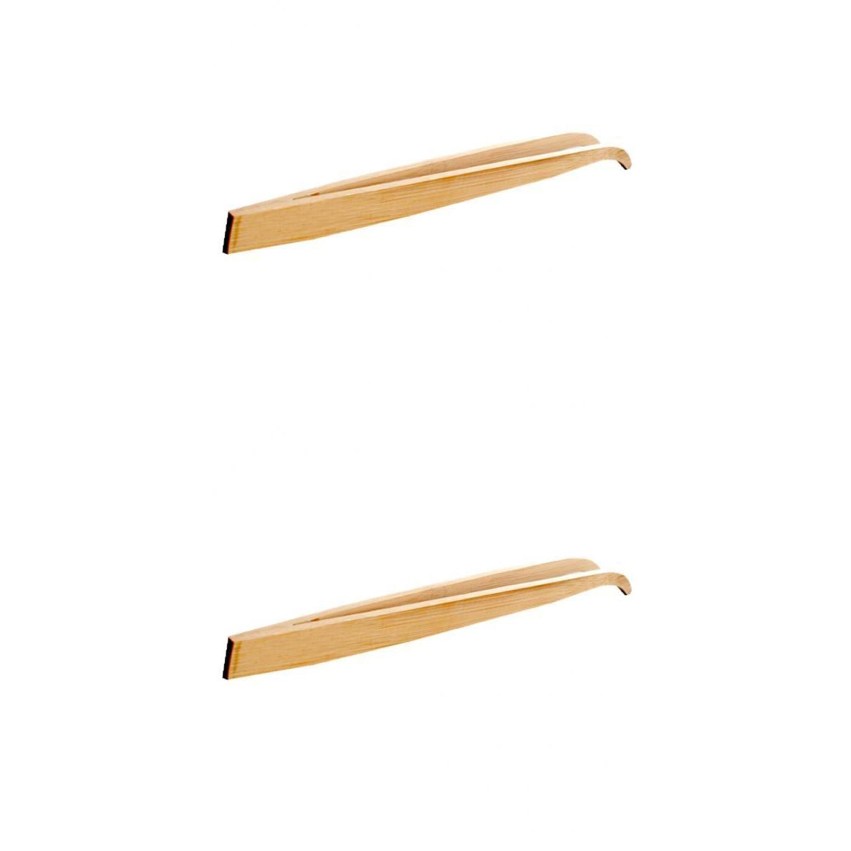 2Pcs 16.5cm & 28cm Bamboo Tweezers Pet Insects Gardening Bent Feeding Tool