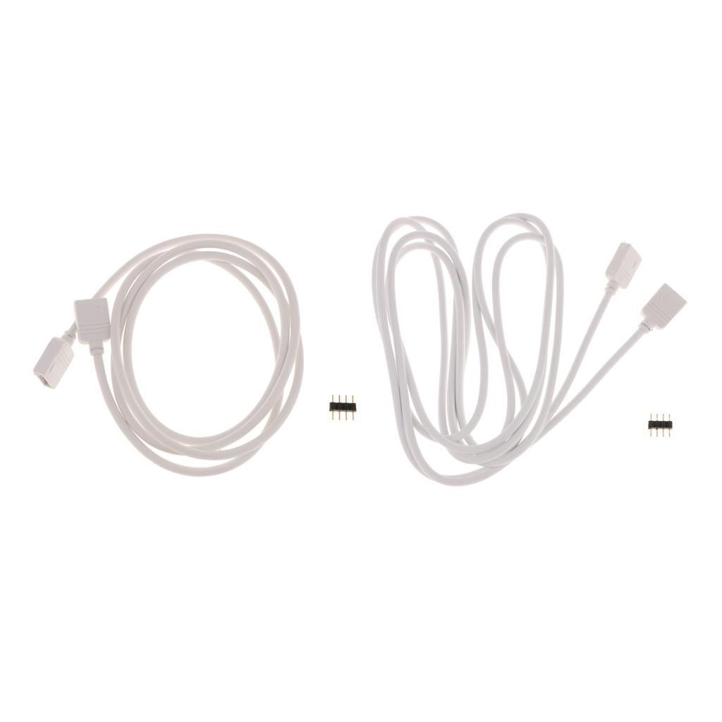2x 5050 3528 RGB LED Strip Light Extension Cable Connector Line 4 Pin 1m& 2m