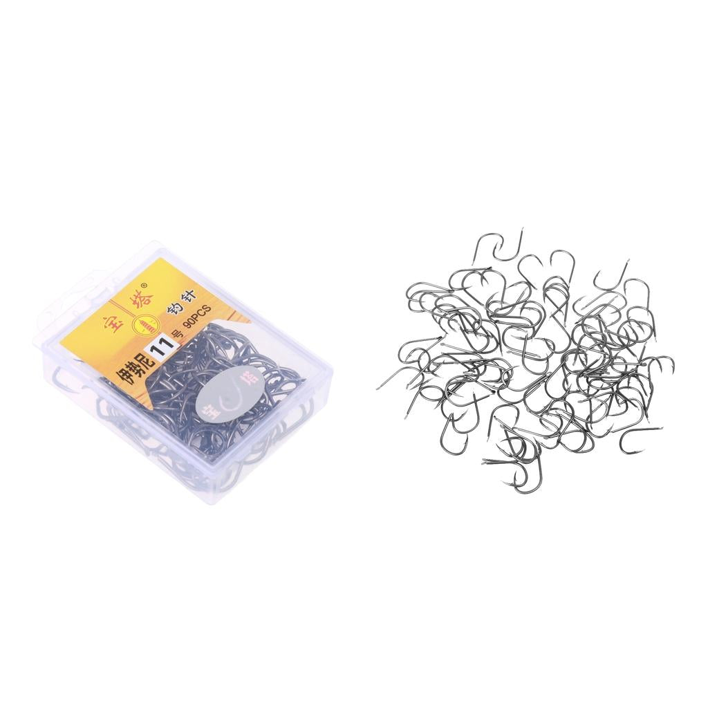 170pcs Fishing Hook High-Carbon Steel Barbed Fishhook Saltwater 11# 12#