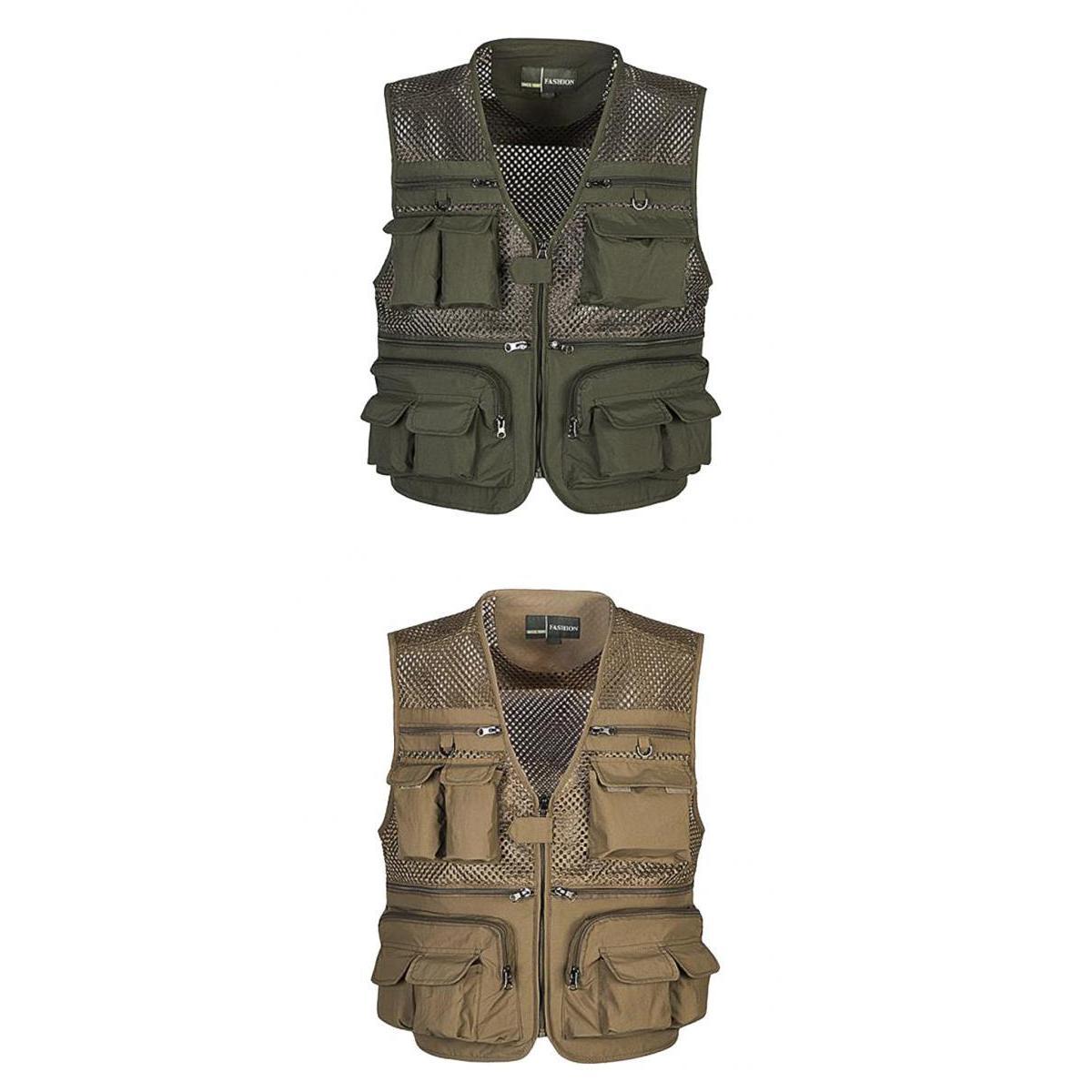 2pcs Multi Pocket Photography Fishing Mesh Vest Outdoor Quick-Dry Jacket