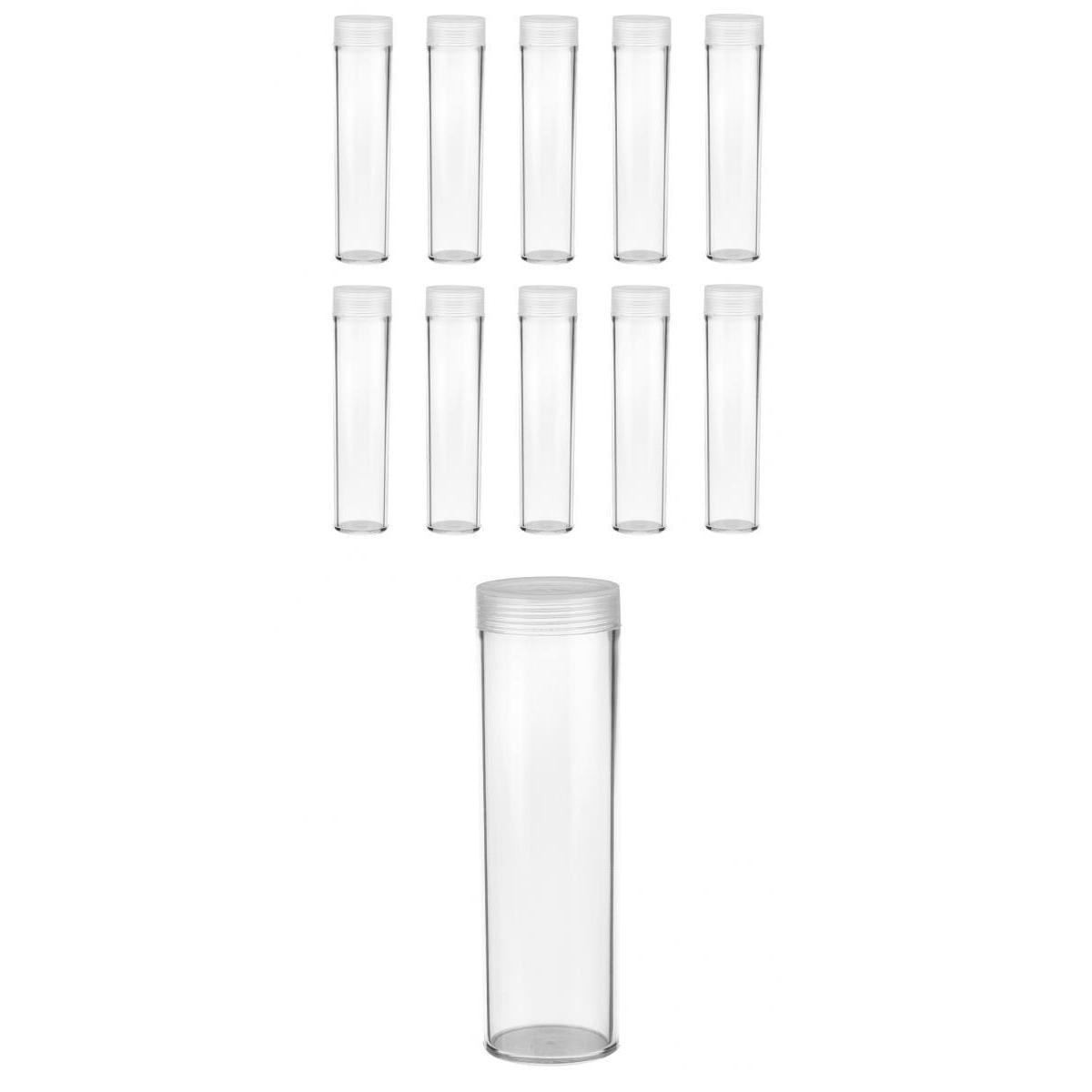20Pcs Coin Protective Tube Holder Clear Round Case Coin Storage Box Canister