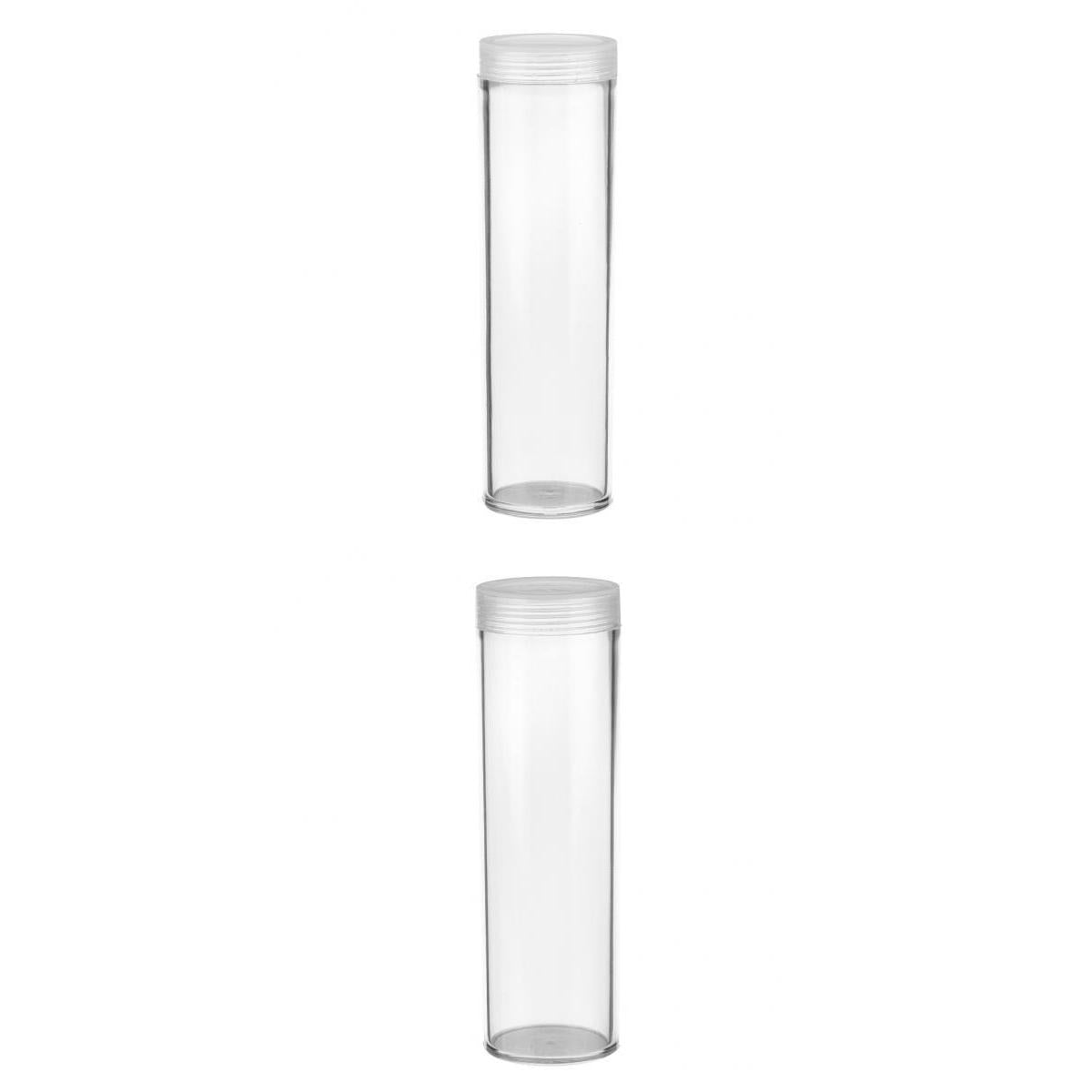 20Pcs Clear Coin Protective Tube Round Coin Case Coin Storage Box Canister