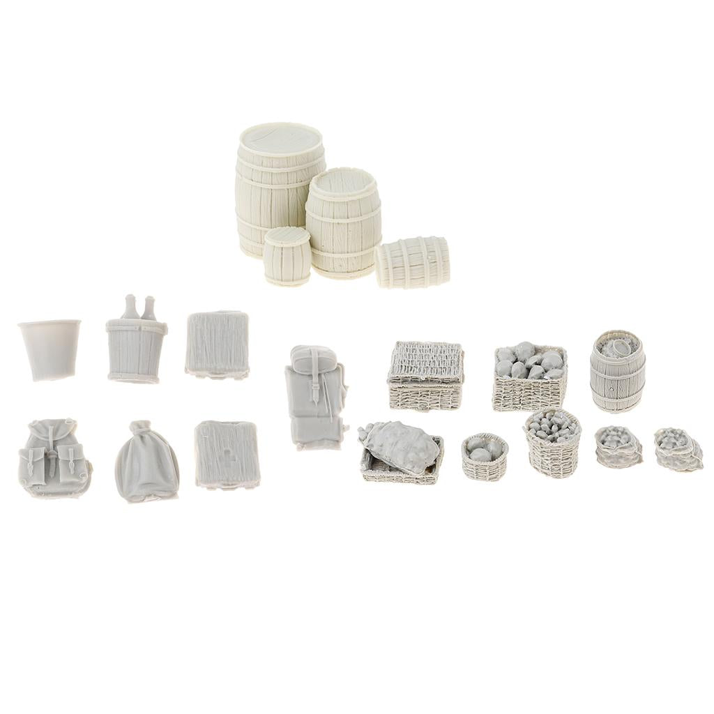 1/35 Military Soldier Food Supplies Basket Cask Models for Sand Table Scene