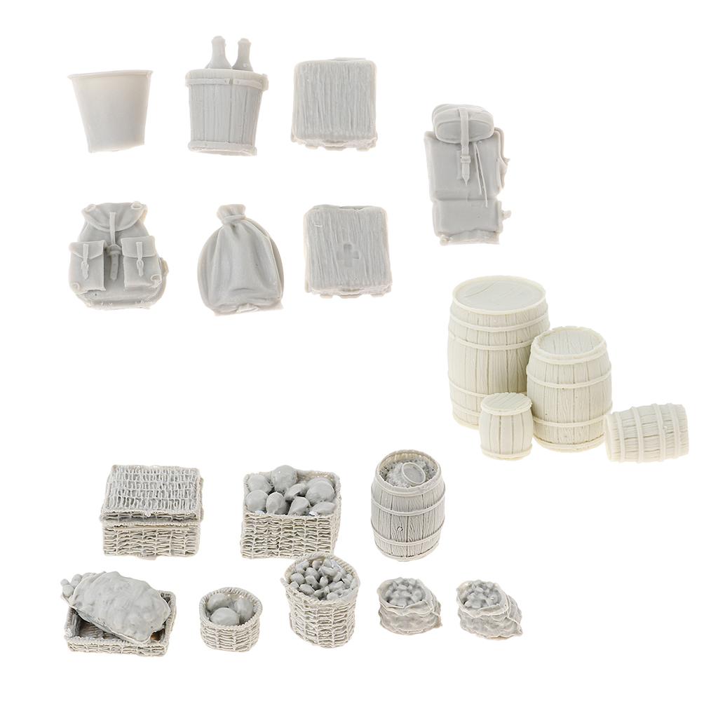 1/35 Military Soldier Food Supplies Basket Cask Models for Sand Table Scene