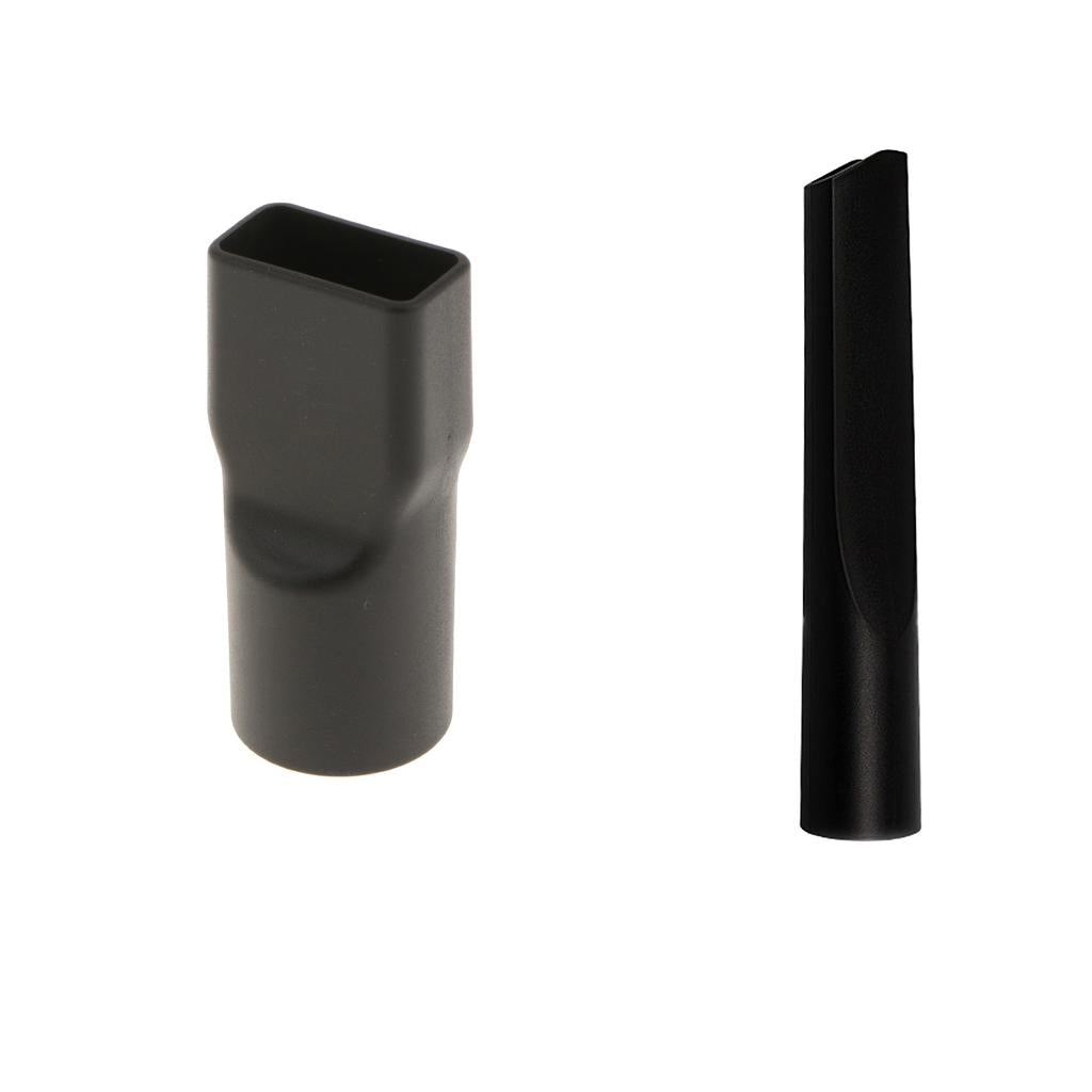 Black 32mm Dia. Round to Square Neck Vacuum Cleaner Adapter and Crevice Tool