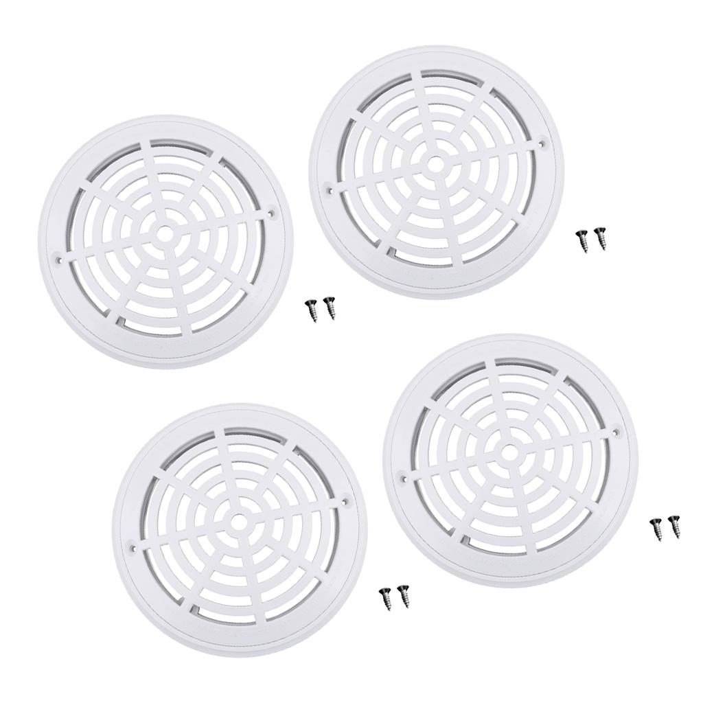 4pcs Replacement Cover Main Drain Swimming Pool Accessary with Screws White
