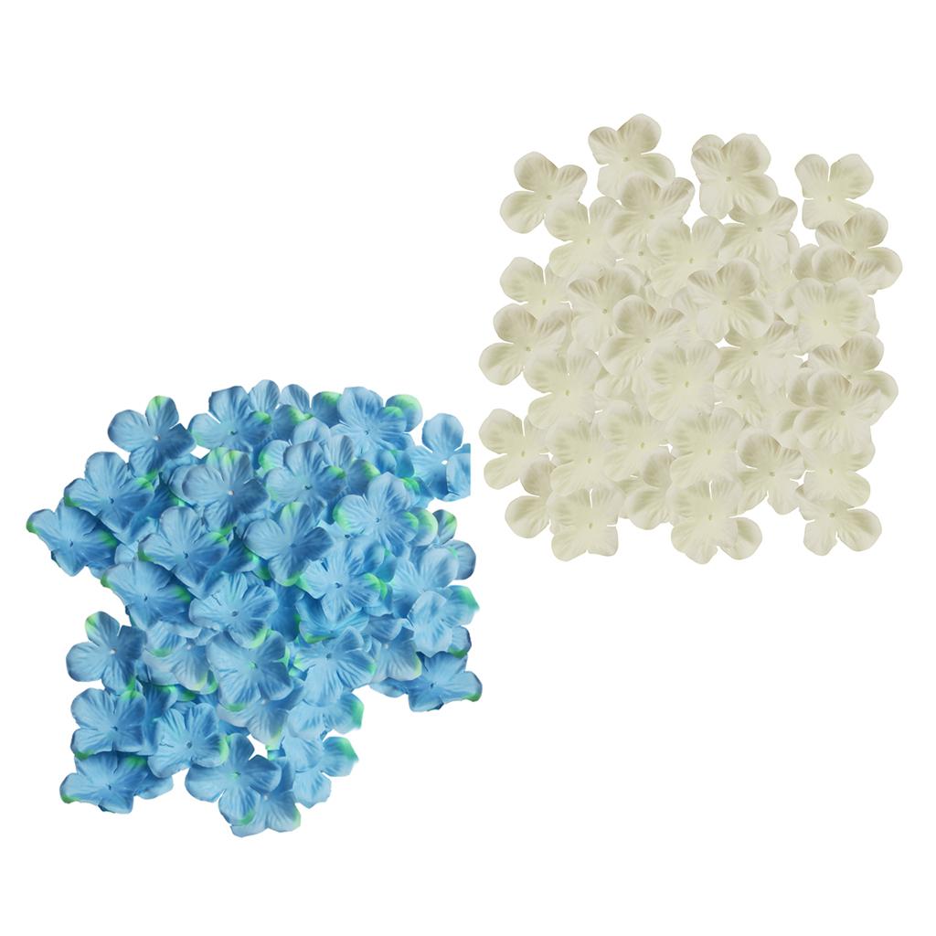 1000pcs Artificial Flower Petals DIY Hair Bow Dress Craft White+Blue