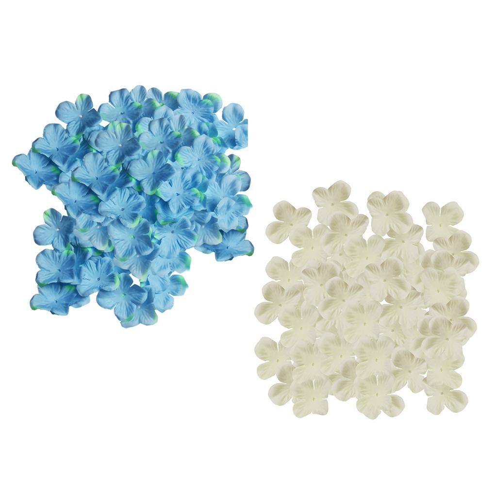 1000pcs Artificial Flower Petals DIY Hair Bow Dress Craft White+Blue