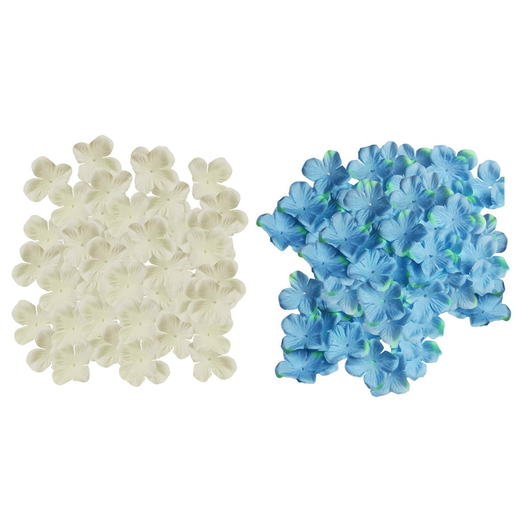 1000pcs Artificial Flower Petals DIY Hair Bow Dress Craft White+Blue