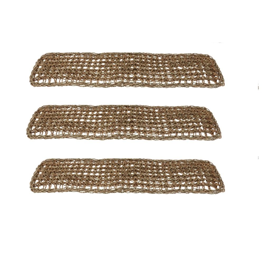 3 pcs Reptile Hammock Lizard Lounger Natural Seagrass Corner Hammock