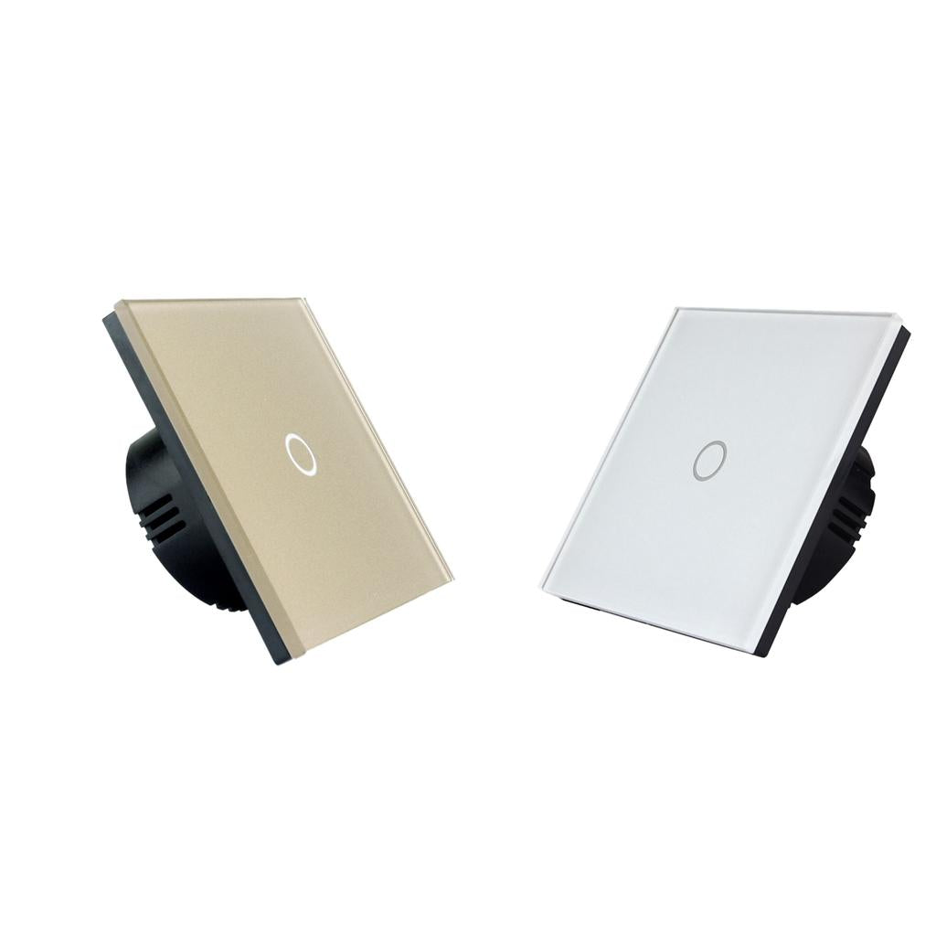 2 pcs 1 Gang 1 Way LED Crystal Glass Panel Light EU UK Touch Screen Switch