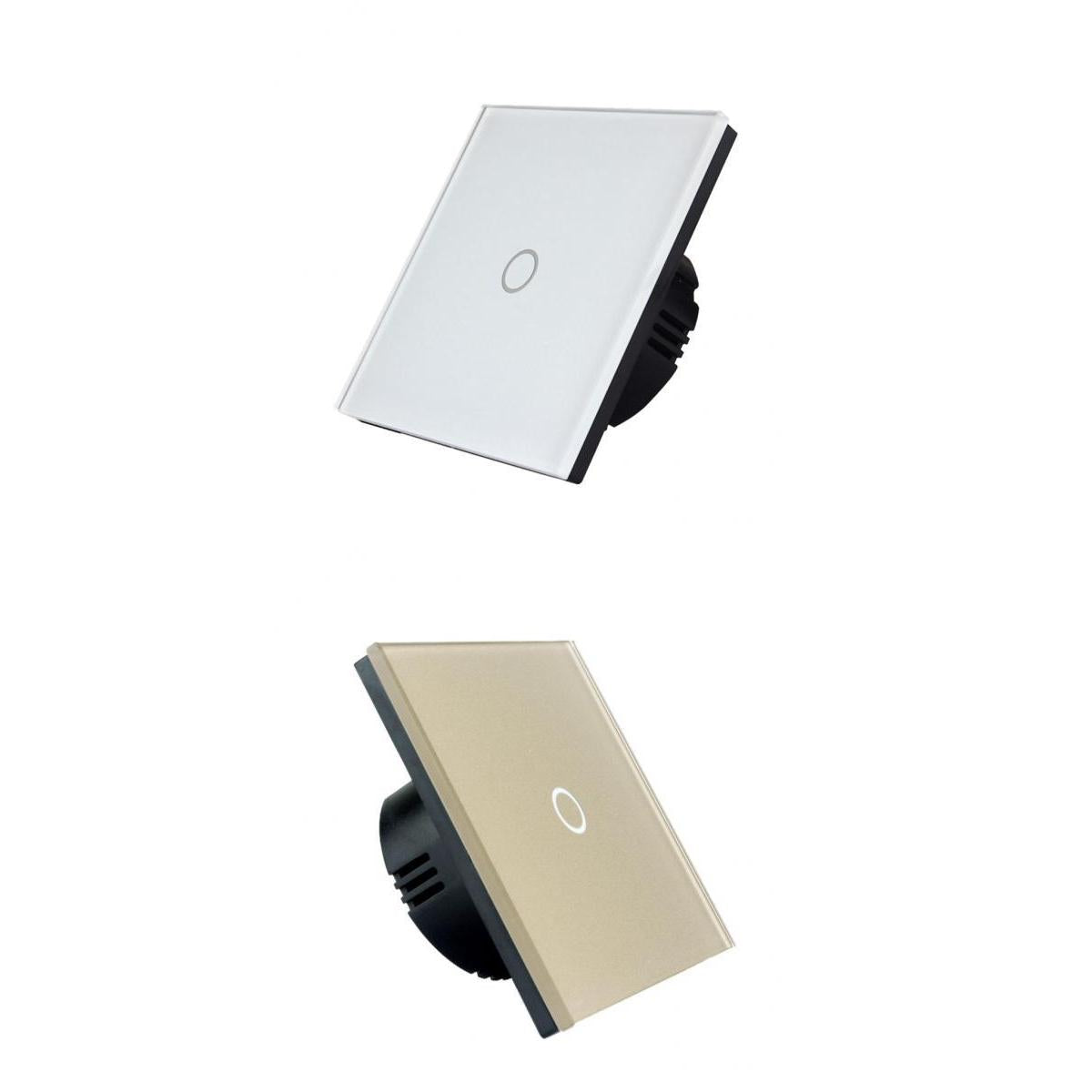 2 pcs 1 Gang 1 Way LED Crystal Glass Panel Light EU UK Touch Screen Switch