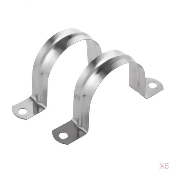 10Pcs Pipe Tube Conduit Stainless Steel Hanger U Strap Clamps Clip 40mm
