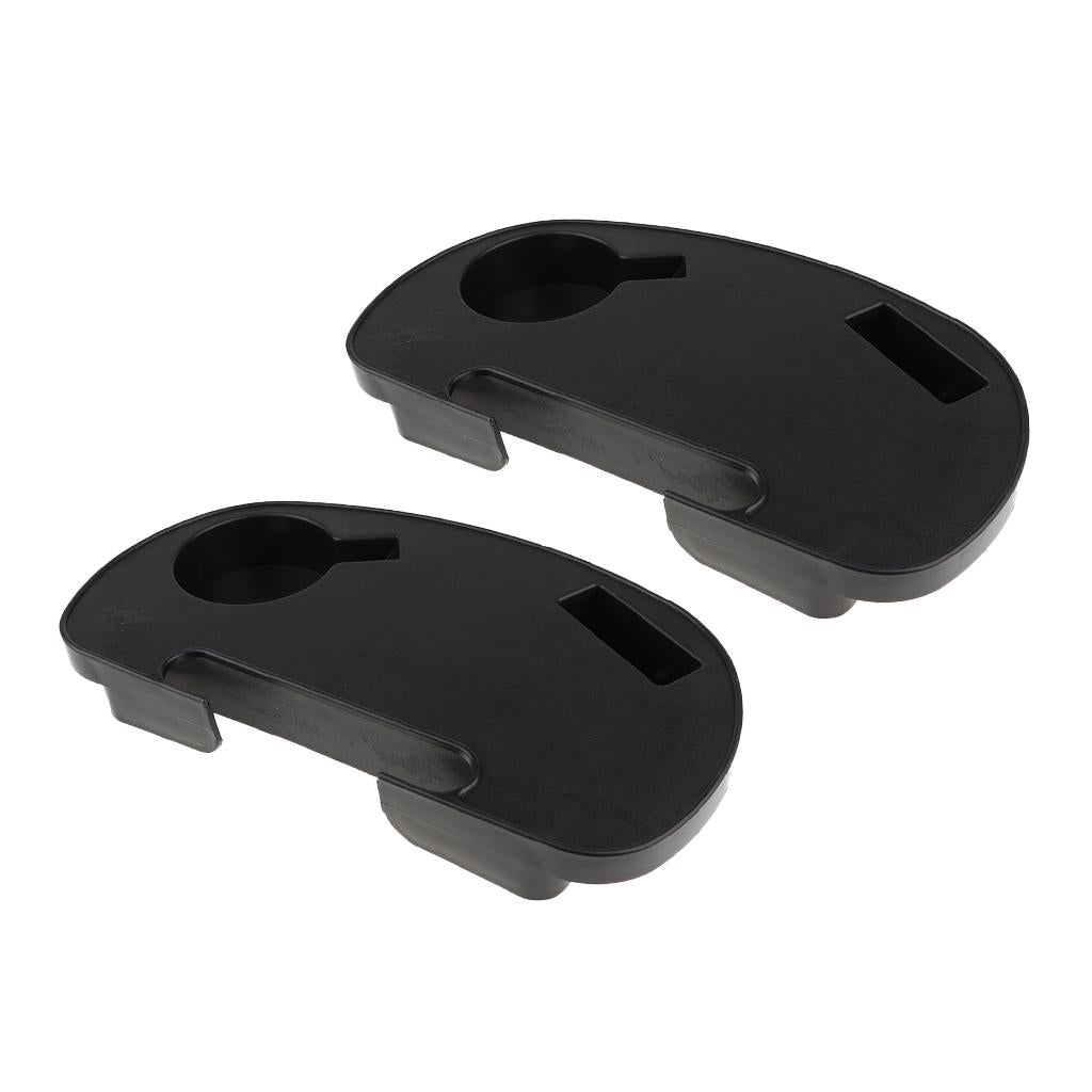 2 Pieces Clip-on Folding Reclining Chair Table Tray Cup Holder