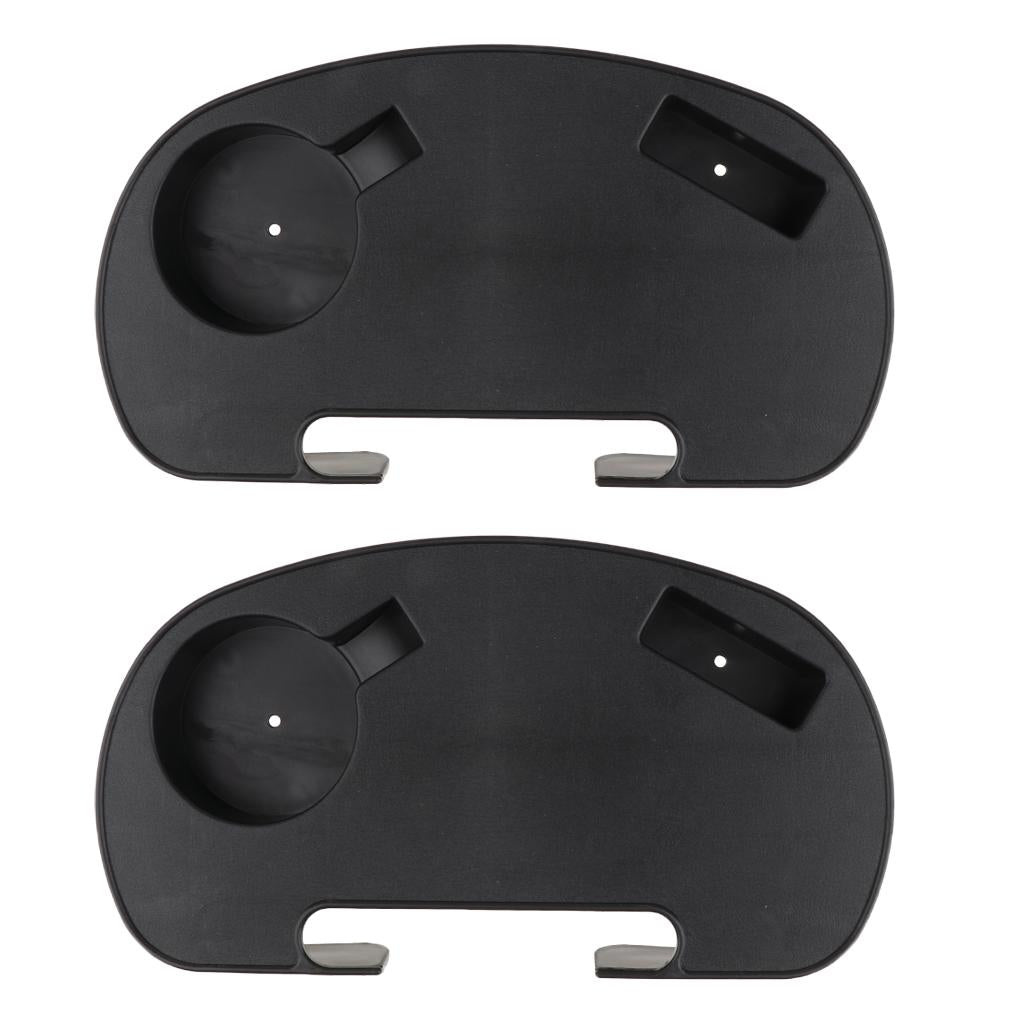 2 Pieces Clip-on Folding Reclining Chair Table Tray Cup Holder