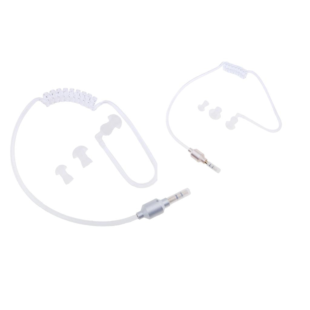 3.5mm Mono Headset Earphone Stereo Air Tube Mic Earpiece Lightweight 2Pcs