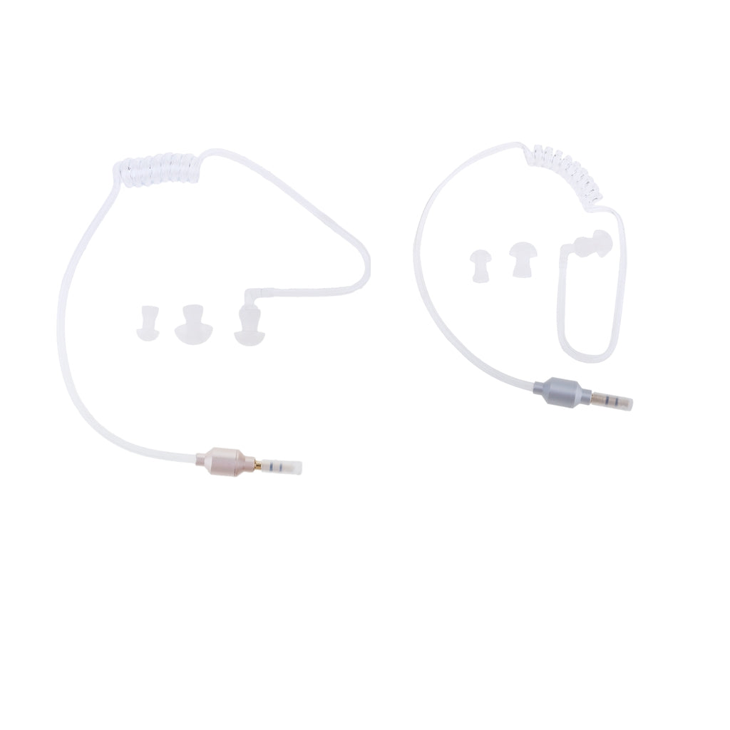 3.5mm Mono Headset Earphone Stereo Air Tube Mic Earpiece Lightweight 2Pcs