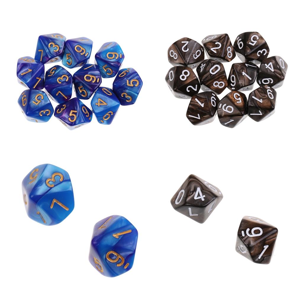 20pcs 10 Sided Dices D10 Polyhedral Dice for Dungeons and Dragons RPG TRPG
