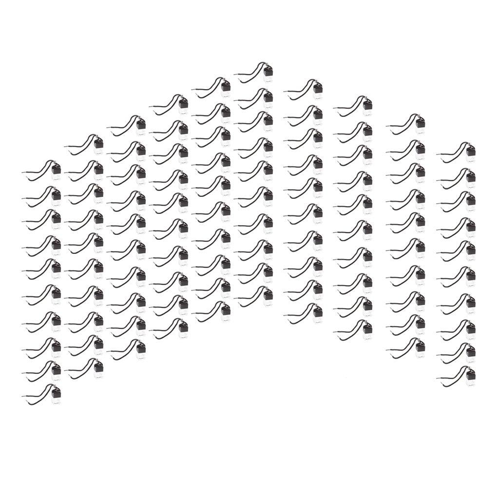 100pcs Charm Empty Glass Perfume Bottle Pendant for Car Hanging Decor Square