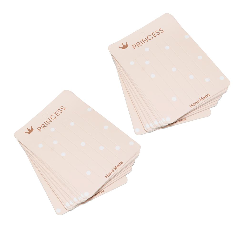 40 Pieces Jewelry Display Paper Cardboard Hair Clip Accessory Card Pink dots