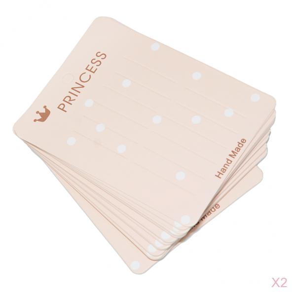 40 Pieces Jewelry Display Paper Cardboard Hair Clip Accessory Card Pink dots