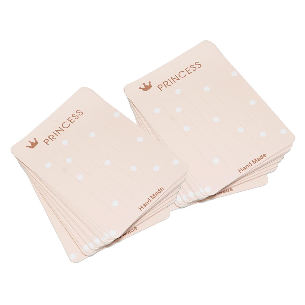 40 Pieces Jewelry Display Paper Cardboard Hair Clip Accessory Card Pink dots