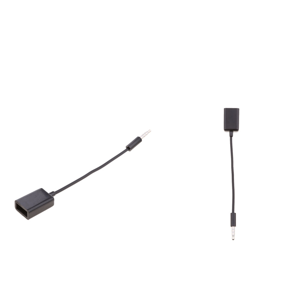 2Pieces 3.5mm Male AUX Audio Plug Jack to USB 2.0 Female Converter Cable