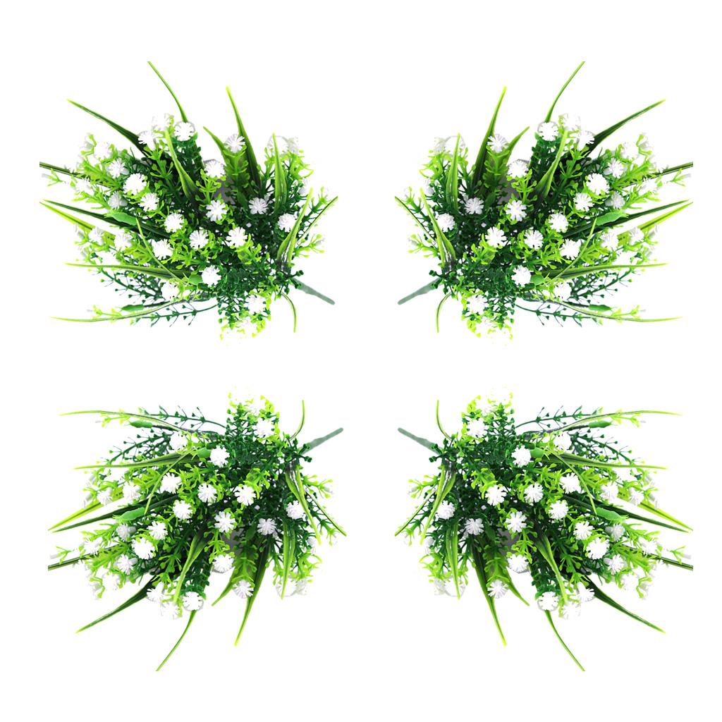 4x Artificial Plastic Simulation Gypsophila Flower Home Wedding Decor White