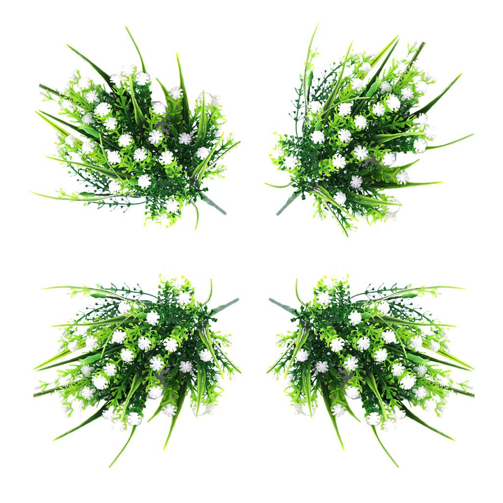 4x Artificial Plastic Simulation Gypsophila Flower Home Wedding Decor White