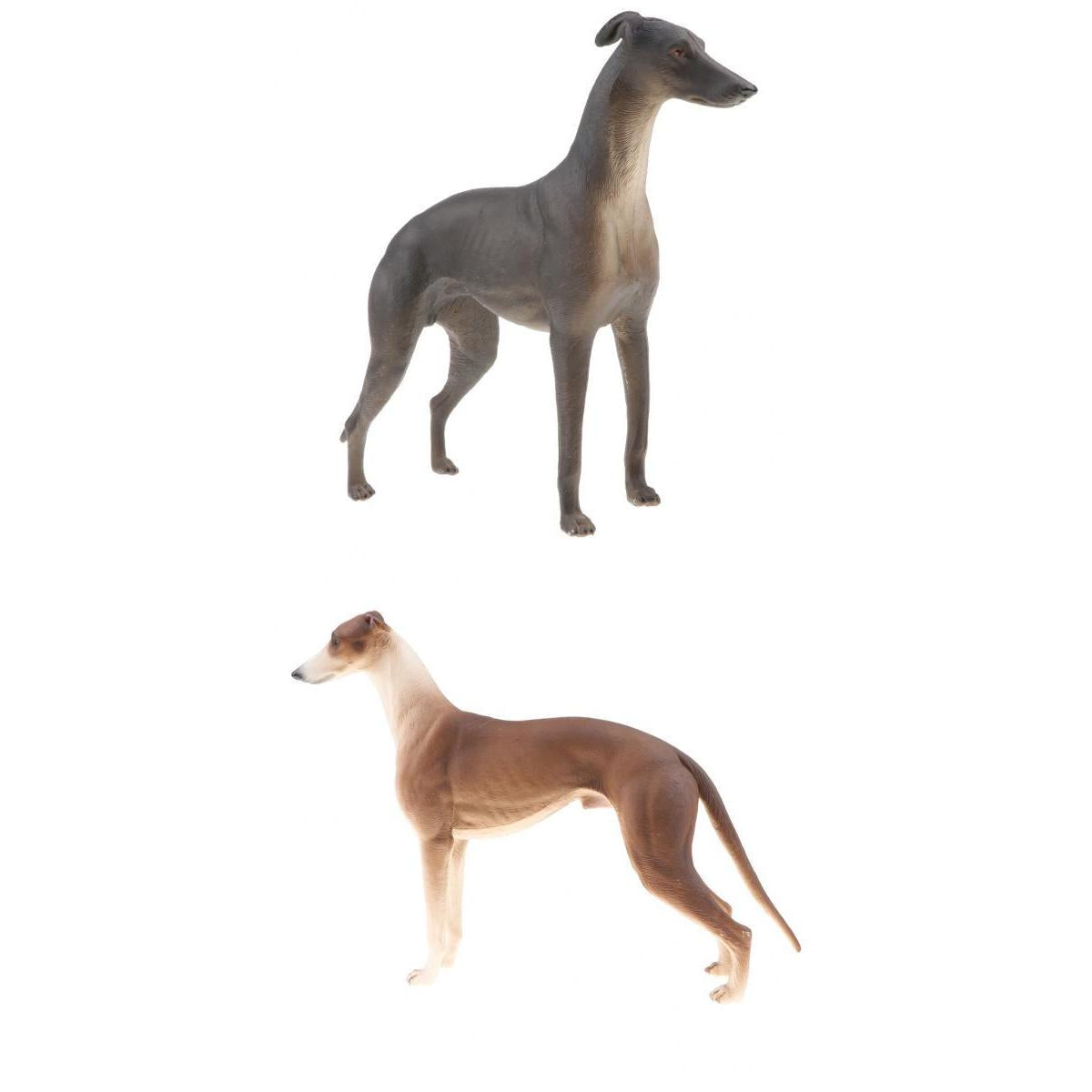 2pcs Simulation Wild Animal Model Figure Toys Figurine Home Decor Greyhound