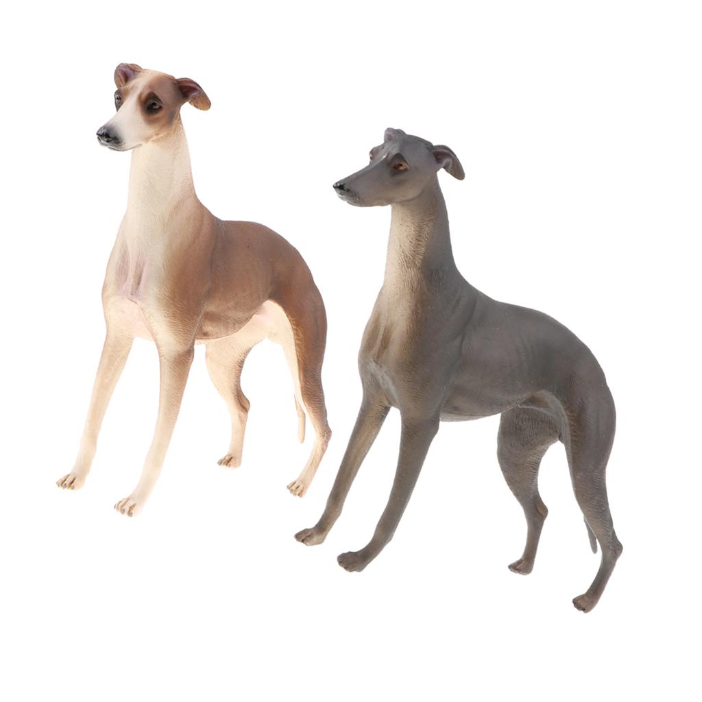 2pcs Simulation Wild Animal Model Figure Toys Figurine Home Decor Greyhound