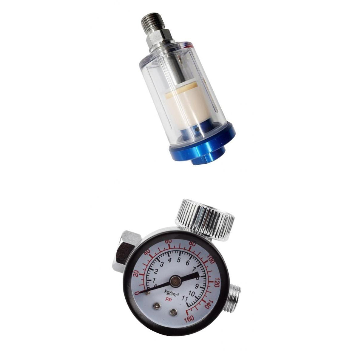 1/4 Spray Gun Air Regulator Valve + 1/4'' Oil Water Air Separator Filter"