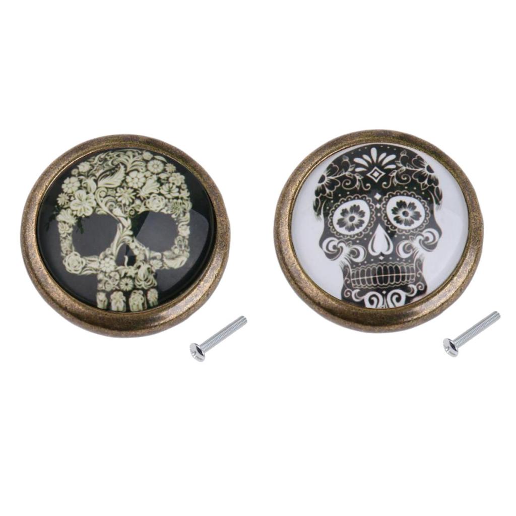 2pcs Vintage Round Door Cupboard Drawer Cabinet Wardrobe Pulls Handle Knobs